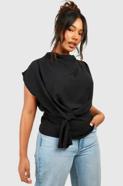 Tops^Nasty Gal Plus Knot Cowl Neck Blouse |