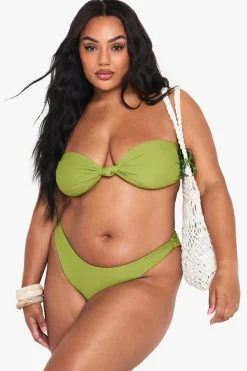 Bikinis|Swimwear^Nasty Gal Plus Knot Detail Bandeau Bikini Top |