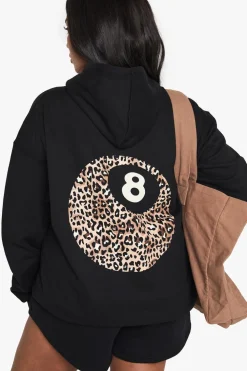 Animal Print^Nasty Gal PLUS LEOPARD 8 BALL OVERSIZED HOODIE |
