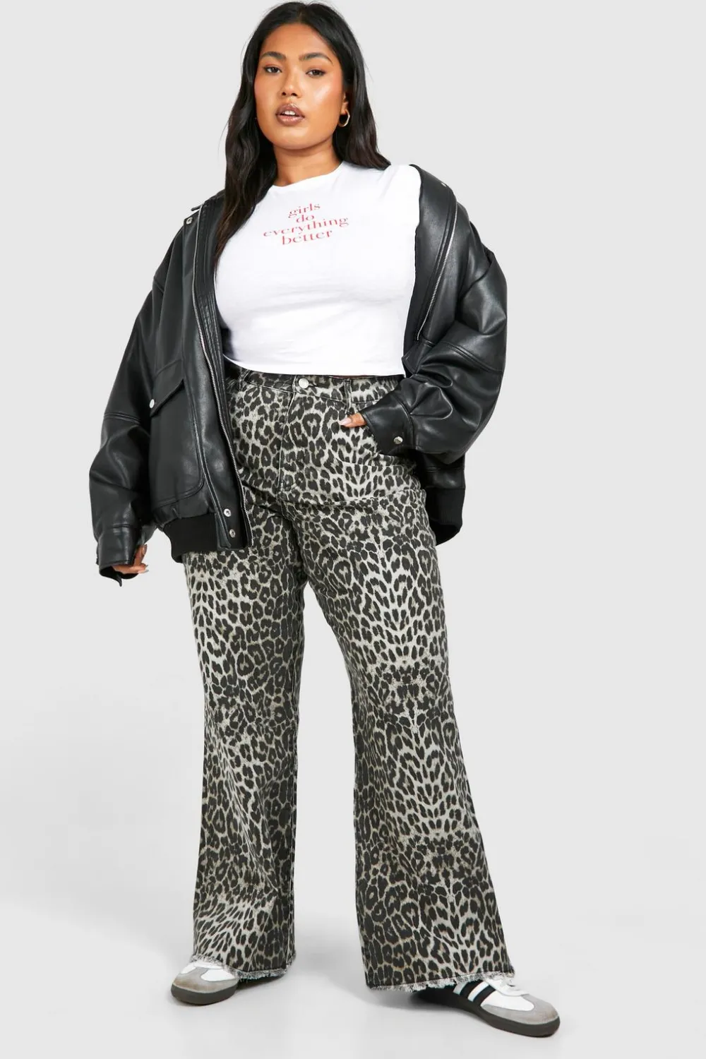 Animal Print|Jeans^Nasty Gal Plus Leopard Straight Leg Jean |