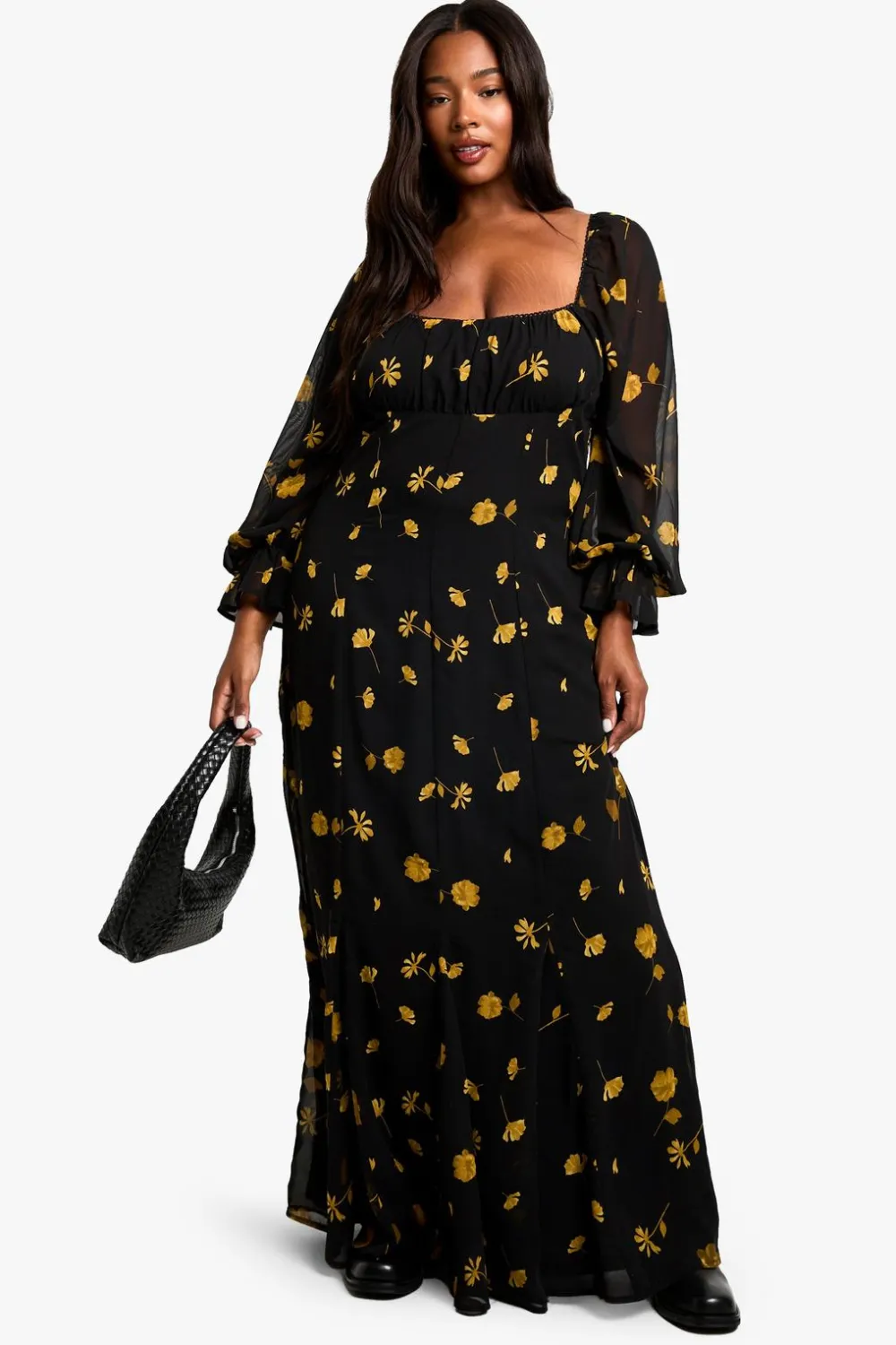 Dresses^Nasty Gal PLUS LONG SLEEVE SMOCK MAXI DRESS |