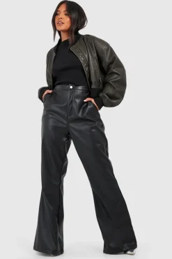 Pants^Nasty Gal Plus Pu Flare Trousers |