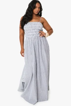 Stripes^Nasty Gal PLUS STRIPE SHIRRED strappy maxi dress |
