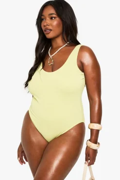 Swimwear^Nasty Gal Plus Swimwear Essentials Crinkle Scoop Neck Swimsuit |