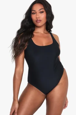 Swimsuits|Swimwear^Nasty Gal Plus Swimwear Essentials Square Neck Tummy Control Swimsuit |