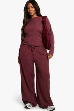 Pants^Nasty Gal Plus Textured Drawstring Waist Trouser |