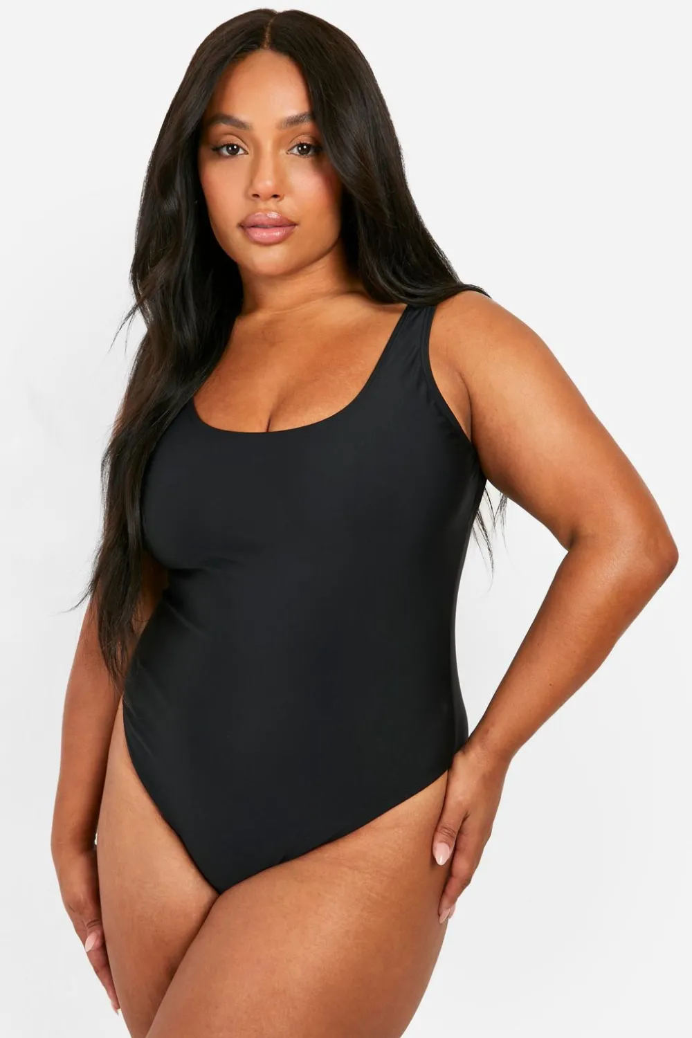 Swimwear^Nasty Gal Plus Tummy Control Scoop Swimsuit |
