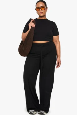 Pants^Nasty Gal Plus Woven Drawstring Wide Leg Trouser |