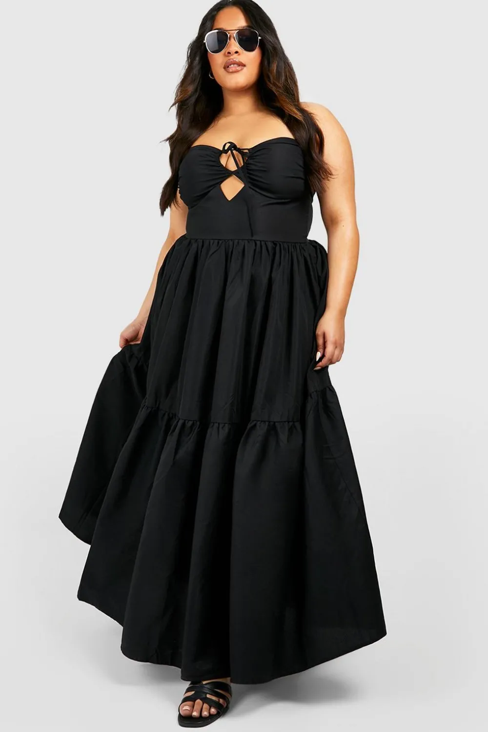 Dresses^Nasty Gal Plus Woven Halterneck Maxi Dress |