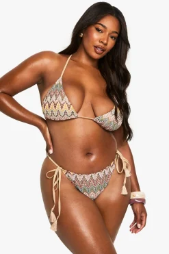 Swimwear^Nasty Gal PLUS ZIG ZAG KNITTED BIKINI |