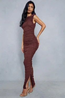 Dresses^Nasty Gal Premium Mesh Ruched Sleeveless Maxi Dress |