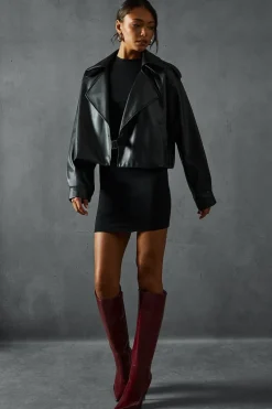 Leather|Coats^Nasty Gal Premium Oversized Leather Look Jacket |