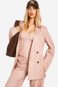 Stripes|Blazers^Nasty Gal Premium Pinstripe Double Breasted Blazer |