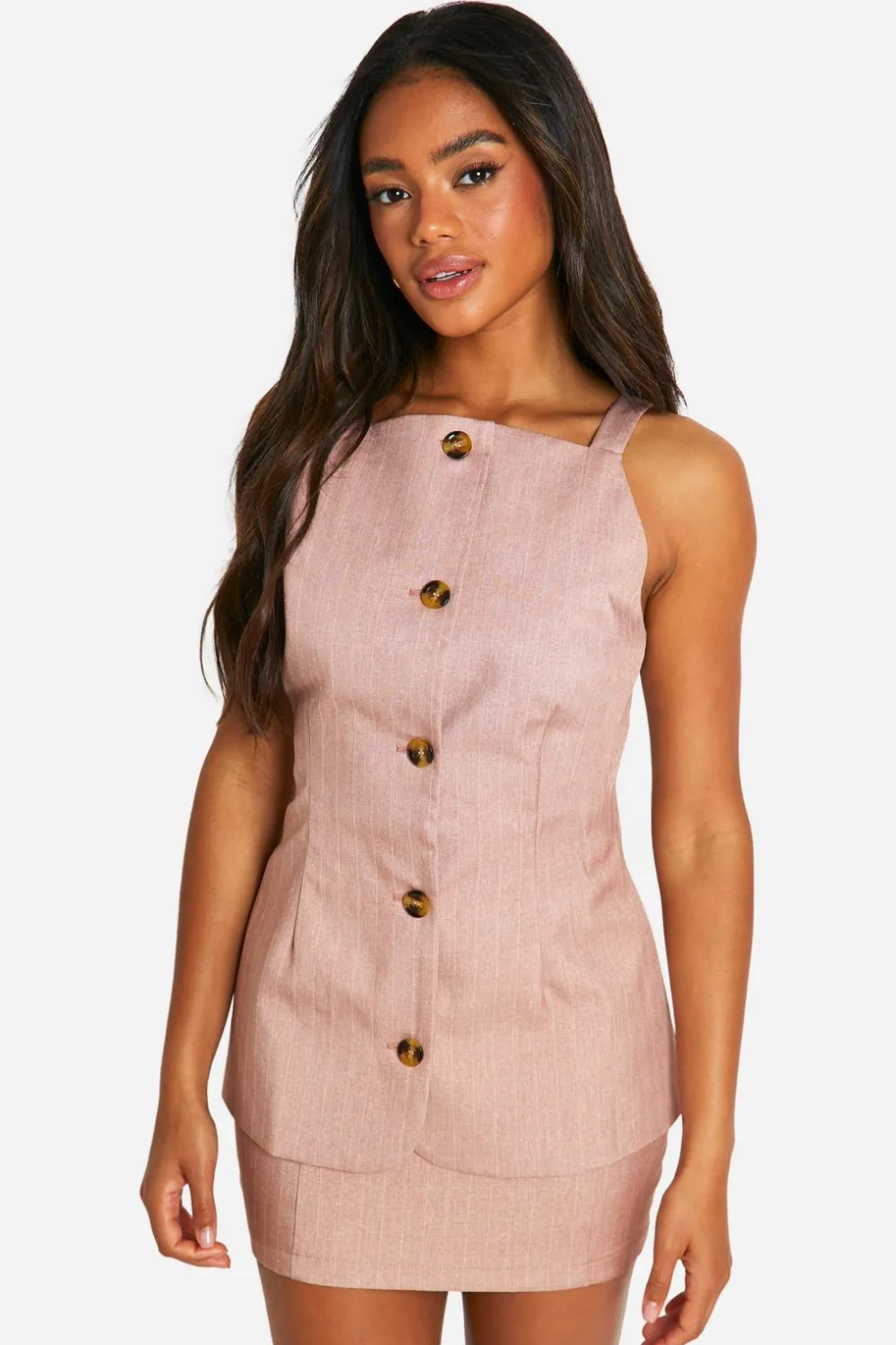 Stripes|Tops^Nasty Gal Premium Pinstripe Longline Waistcoat |