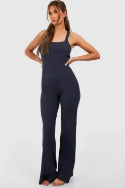 Sleepwear^Nasty Gal Premium Rib Flare Lounge Trouser |