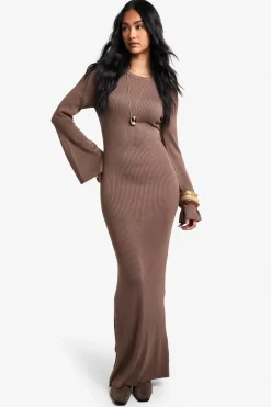 Knitwear^Nasty Gal Premium Rib Flare Sleeve Knitted Maxi Dress |