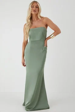 Dresses^Nasty Gal Premium Satin Bandeau Overlay Bridesmaid Dress |