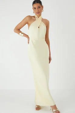 Dresses^Nasty Gal Premium Satin Halterneck Cowl Back Bridesmaid Dress |