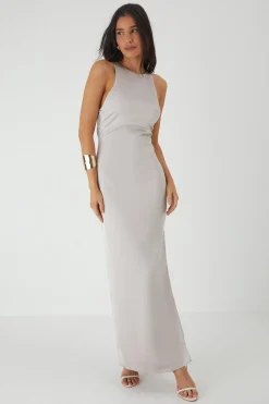 Dresses^Nasty Gal Premium Satin Racer Open Back Bridesmaid Dress |