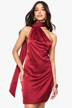 Dresses^Nasty Gal Premium Satin Scarf Detail Mini Dress |