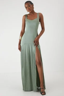 Dresses^Nasty Gal Premium Satin Square Pleated Skirt Bridesmaid Dress |