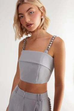 Crop Tops|Crop Tops^Nasty Gal Premium Tailored Chain Strap Top |