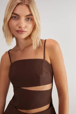 Tops^Nasty Gal Premium Tailored Cut Out Longline Top |