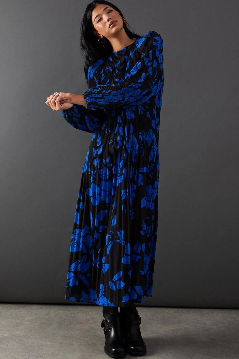 Dresses^Nasty Gal Printed Pleat Chiffon Midaxi Dress |