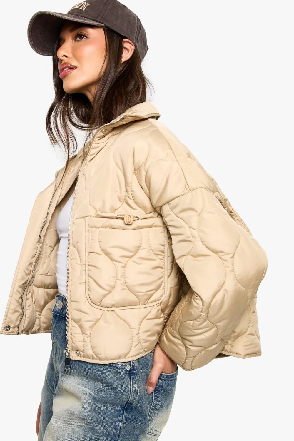 Jackets^Nasty Gal Quilt Detail Padded Jacket |
