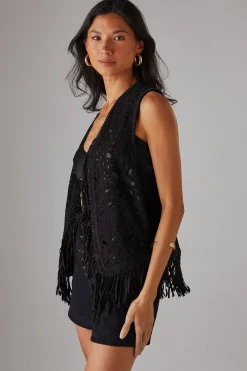 Real & Faux Suede|Fringing^Nasty Gal Real Suede Fringed Waistcoat |