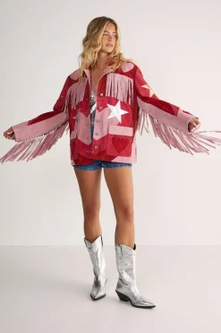 Fringing|Real & Faux Suede^Nasty Gal Real Suede Heart Fringe Jacket |