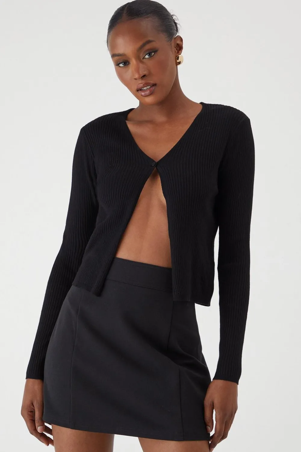 Tops^Nasty Gal Rib Knit Button Front Top |
