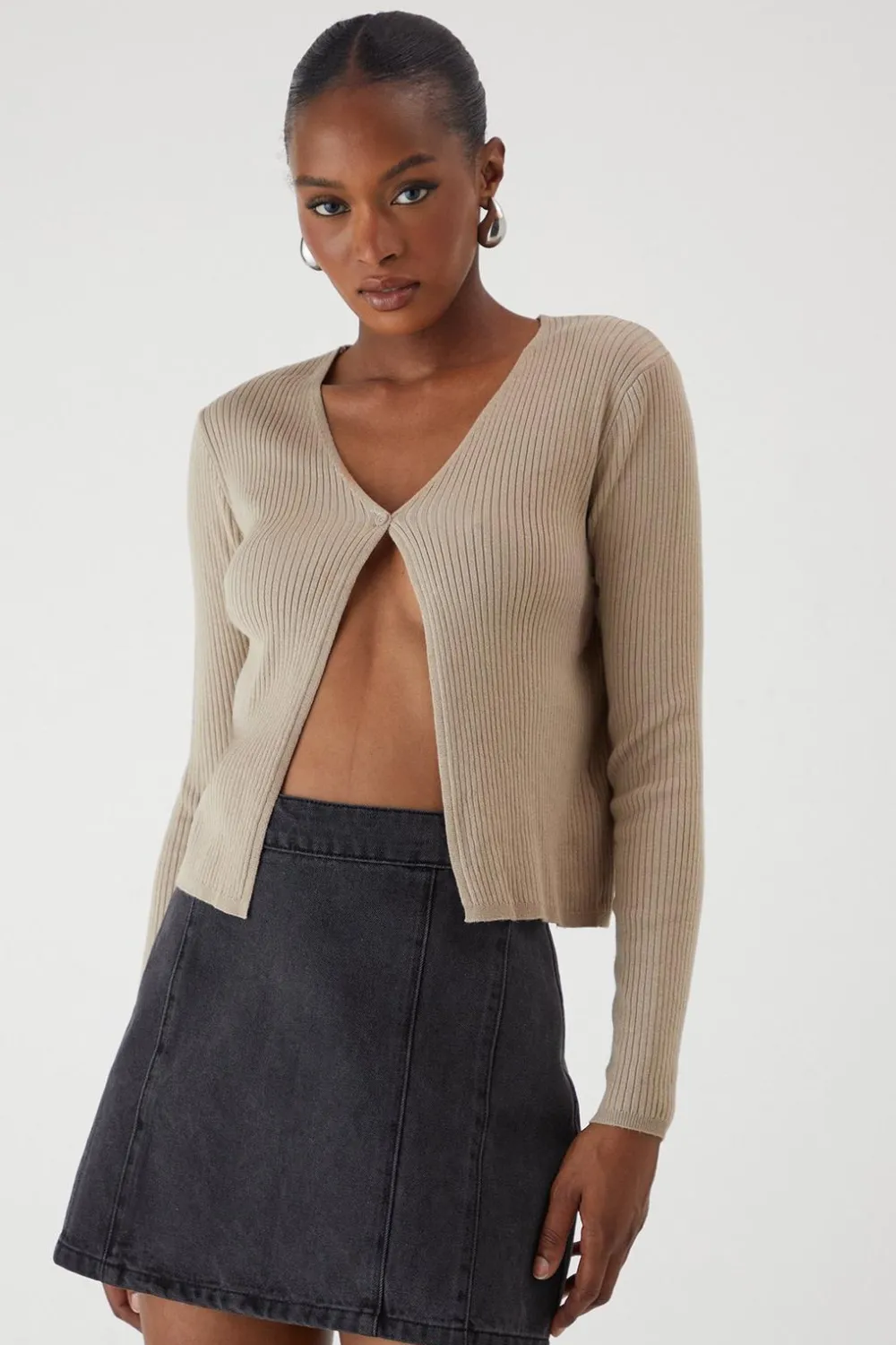Tops^Nasty Gal Rib Knit Button Front Top |