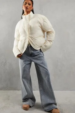 Coats^Nasty Gal Ribbed Placket Puffer Coat |