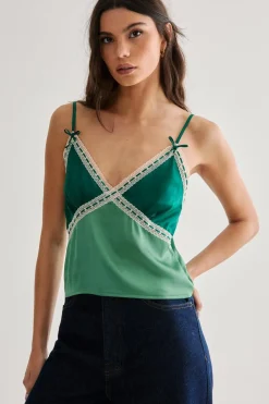 Cami Tops|Tops^Nasty Gal Ribbon Trim Satin Cami Top |
