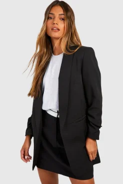 Blazers|Blazers^Nasty Gal Ruched Sleeve Tailored Blazer |