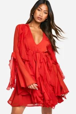 Dresses^Nasty Gal Ruffle Flare Sleeve Mini Dress |