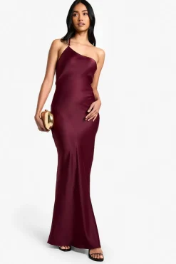 Dresses^Nasty Gal Satin Asymmetric Maxi Dress |