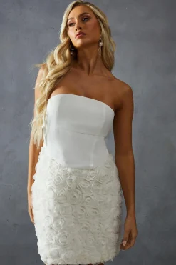 Dresses^Nasty Gal Satin Bandeau Floral Skirt Mini Dress |