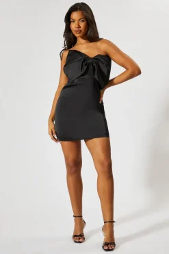Dresses^Nasty Gal Satin Extreme Bow Mini Dress |