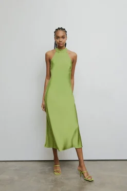 Slip Dresses|Dresses^Nasty Gal Satin Halter Neck Backless Slip Dress |