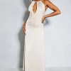 Dresses^Nasty Gal Satin Halterneck Ruched Front Maxi Dress |