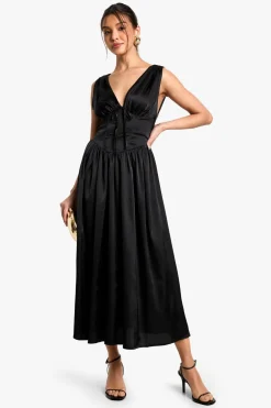 Dresses^Nasty Gal Satin Milkmaid Midaxi Dress |