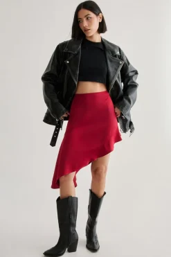 Skirts|Skirts^Nasty Gal Satin Panelled Asymmetric Mini Skirt |