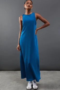 Dresses^Nasty Gal Satin Racer Neck Bias Midi Slip Dress |