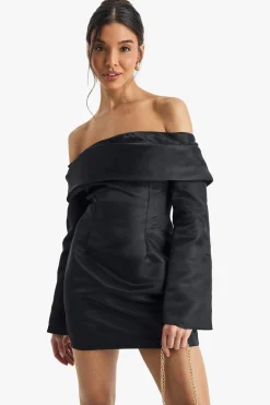 Dresses^Nasty Gal Satin Structured Bardot Mini Dress |