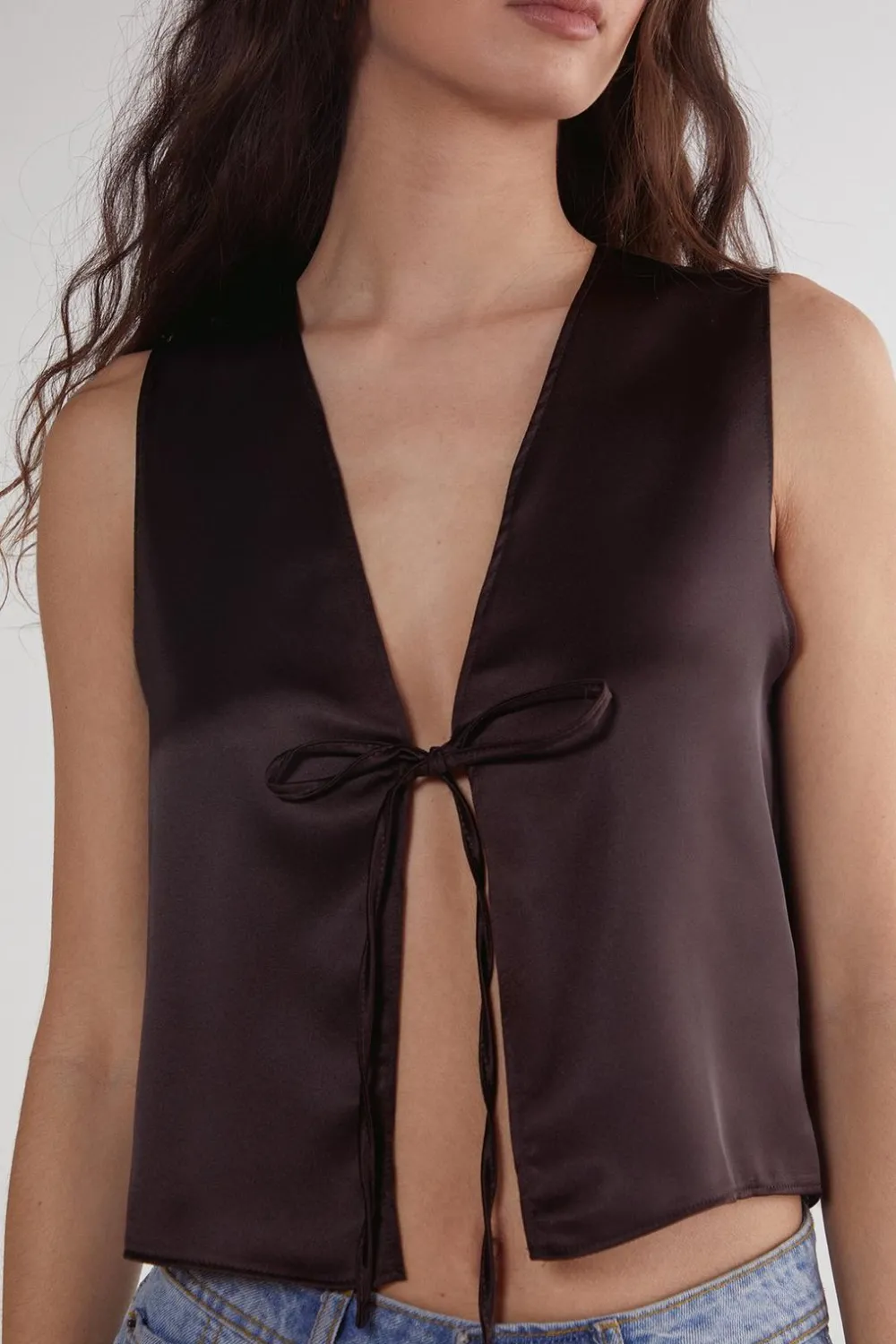 Tank Tops|Tank Tops^Nasty Gal Satin Tie Front Tank Top |