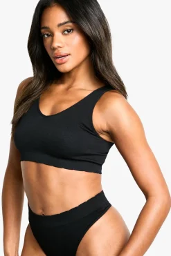 Lingerie^Nasty Gal Seem Free Rib Scallop Edge Plunge Bralette |