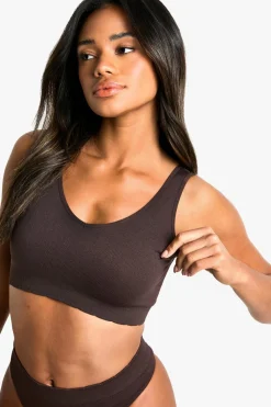 Lingerie^Nasty Gal Seem Free Rib Scallop Edge Plunge Bralette |