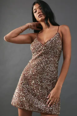 Sequin Outfits^Nasty Gal Sequin Boucle Strappy Mini Dress |